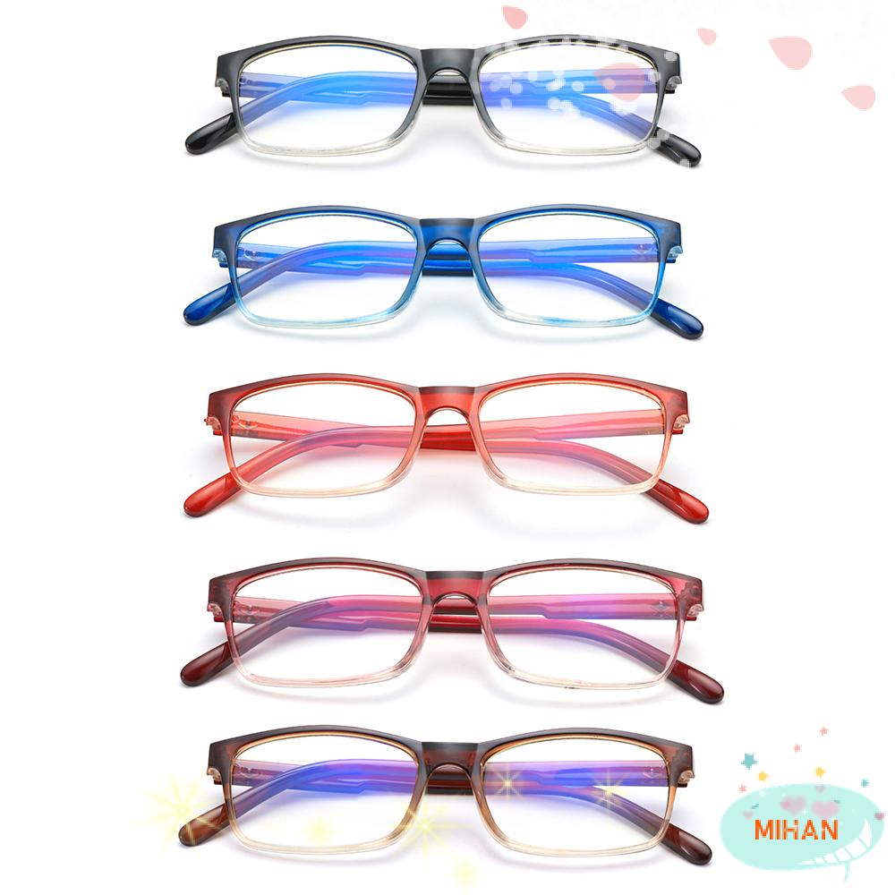 MIHAN1 Fashion Blue Light Blocking Spring Hinge Readers Gradient Reading Glasses Vision Care Diopter +1.0~4.0 Ultralight Eyewear Presbyopic Glasses/Multicolor