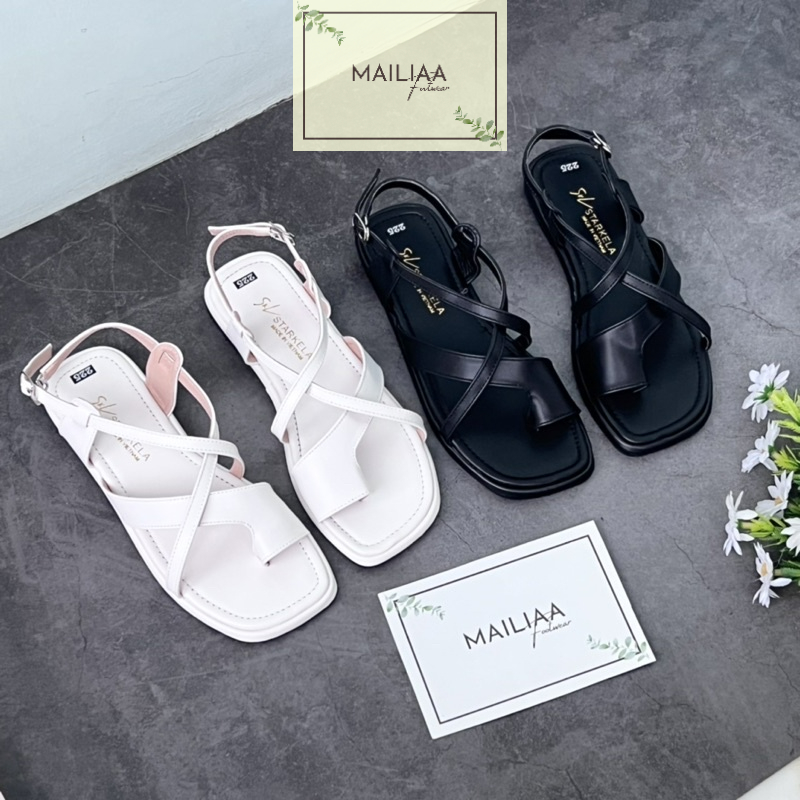 Sandal học sinh MAILIAA xỏ ngón quai chéo đế cao su đi êm
