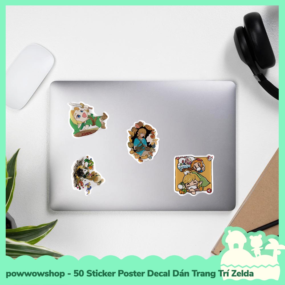 [Sẵn VN - Hỏa Tốc] 50 Sticker Decal Dán Trang Trí Đa Năng Cho Nhiều Vật Dụng Mẫu Game Zelda Time To Travel