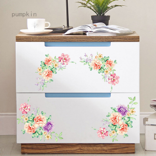 Miếng dán trang trí tủ lạnh hình hoa mẫu đơn