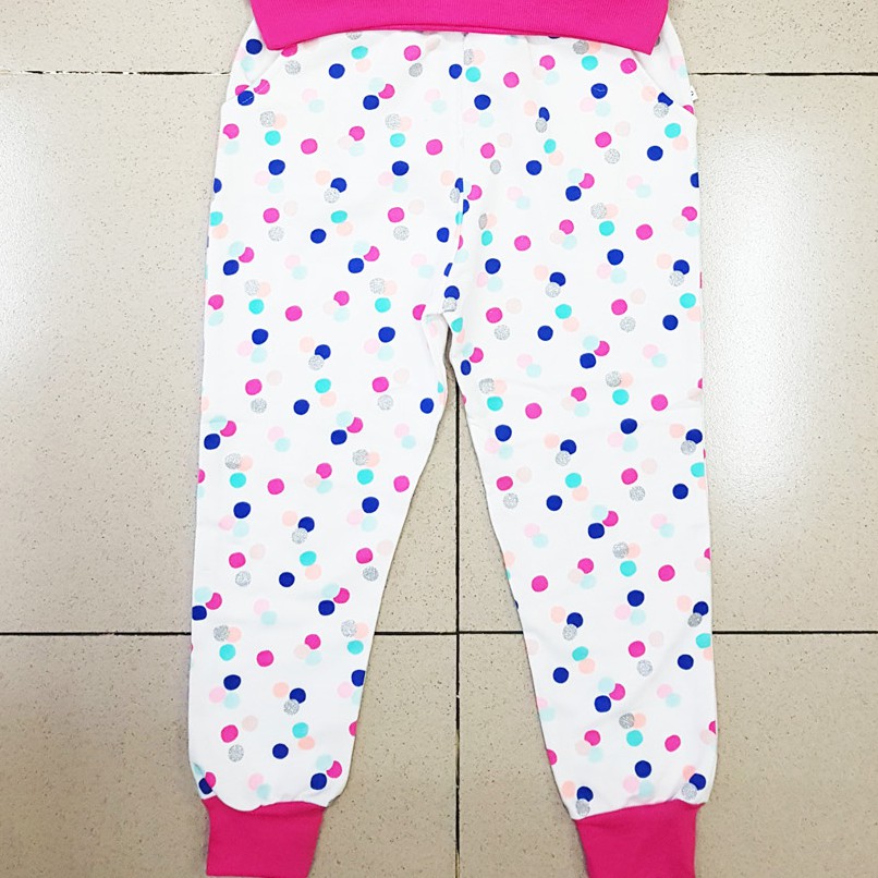 Bộ thun cotton da cá chấm bi xinh xắn và ấm áp bé gái