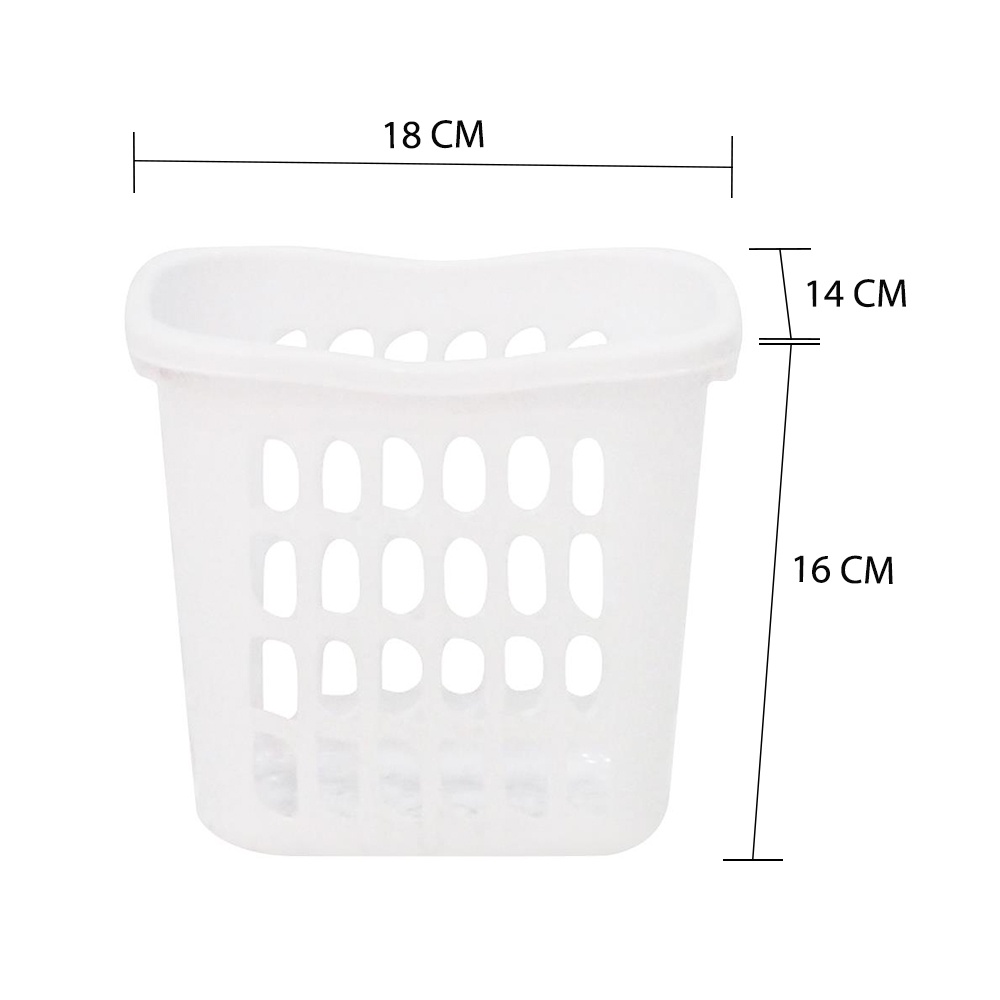 HomeBase JCJ Giỏ đựng đồ bằng nhựa hình vuông cỡ M 4222 W18xH16xD14,3cm màu trắng