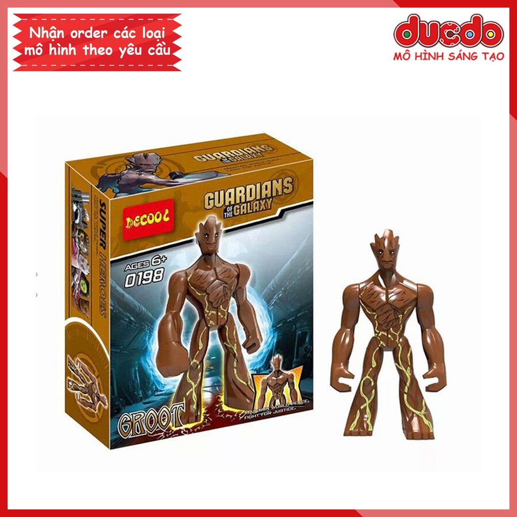 Bigfig siêu anh hùng Groot Galaxy Guardians - Đồ chơi Lắp ghép Xếp hình Mini Minifigures Big Fig Iron Man DECOOL 0198