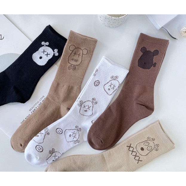 Vớ Tất hình Gấu cao cổ Nam Nữ siêu dễ thương và xinh xắn