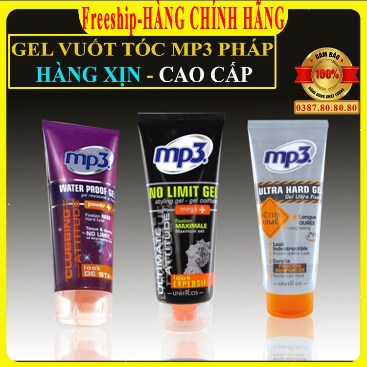 [ Chính Hãng - CAO CẤP ] Keo vuốt tóc nam tạo phồng giữ nếp cao cấp/ Gel vuốt tóc MP3 pháp không bết dính, giữ nếp 24h