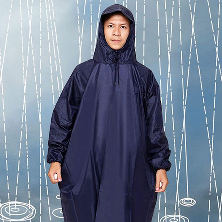 [HOT]Áo Mưa vải Dù, áo mưa kín không xẻ tà siêu dai, siêu chống nước.