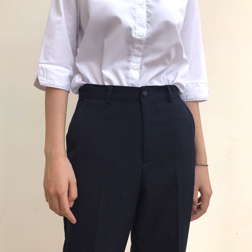 Quần tây học sinh nữ cao cấp màu xanh đen- màu đen Jadiny