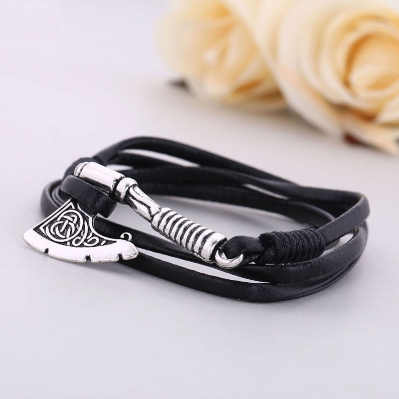 Vòng Tay Da Nhiều Lớp Phong Cách Bắc Âu Cho Nam