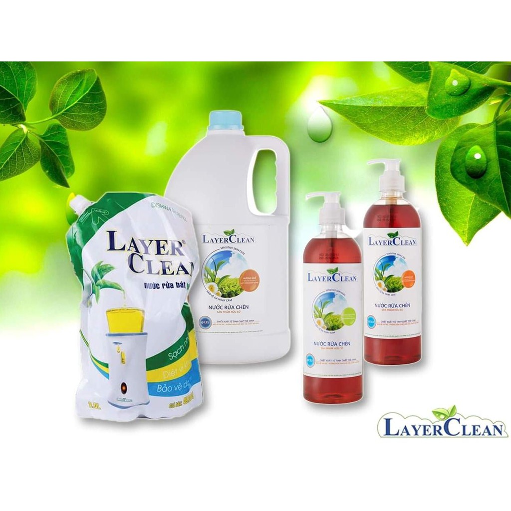 {TIN DÙNG} Nước Rửa Chén Bát Hữu Cơ Organic Layer Clean Hương Qủa Quýt 5L Chiết Xuất Từ Thực Vật Thân Thiện Với Làn Da