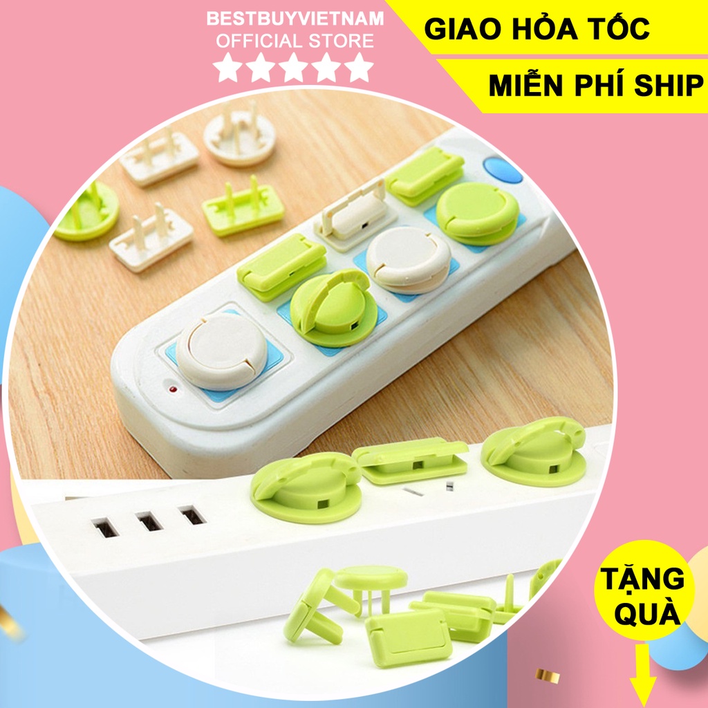 (MIỄN SHIP) Nút bịt ổ điện có tay cầm 2 chân cao cấp chống giật cho bé