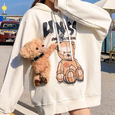 Áo Hoodie Đôi, Áo Thu Đông Couple Hình Gấu Phong Cách Ulzzang Hàn Quốc | BigBuy360 - bigbuy360.vn