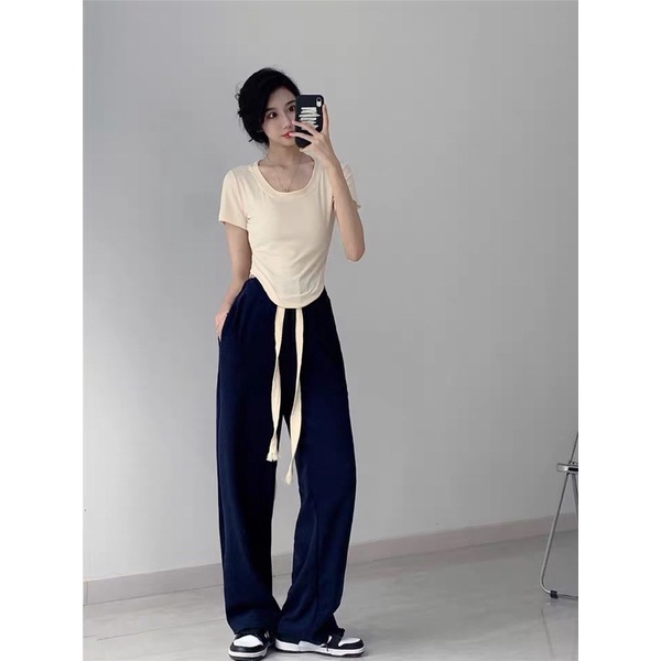 Áo phông vạt lệch ôm body siêu tôn dáng