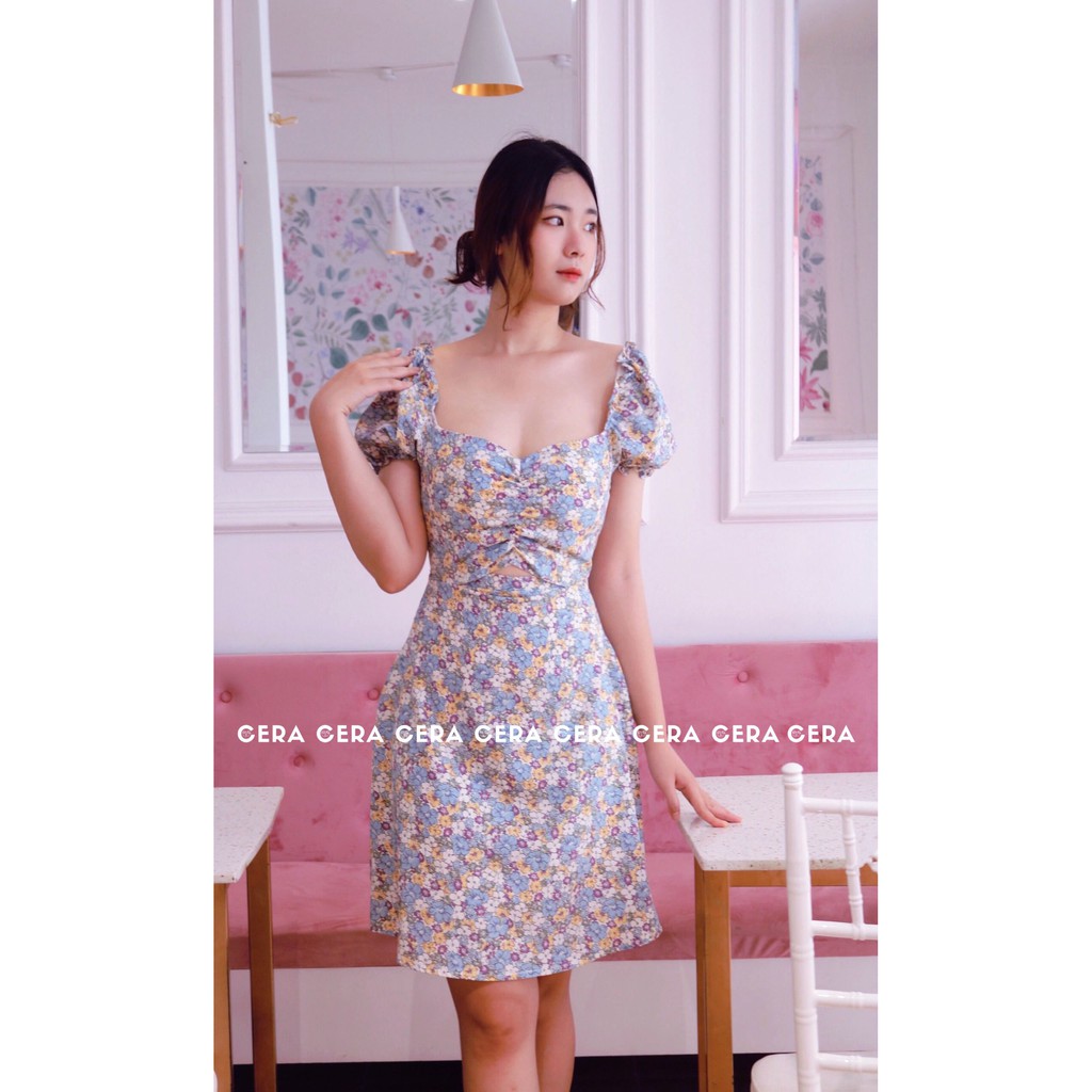 Đầm hoa nhí vintage nữ dáng xòe 🍓 Váy hoa nhí nữ phong cách vintage ulzzang 🍓 CERA FASHION