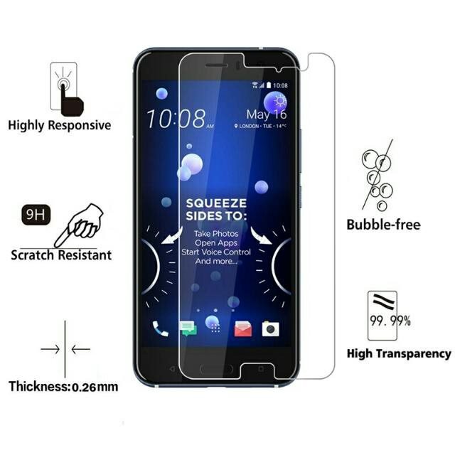 Kính Cường Lực HTC U11 - KHÔNG FULL 9H-0.26mm có mài cạnh 2.5D