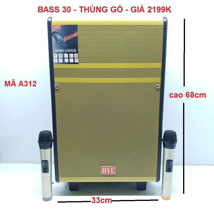 [Hàng nhập khẩu] Loa kéo Di Động HYL-312 Bass 3 tấc Thùng Gỗ bass 30