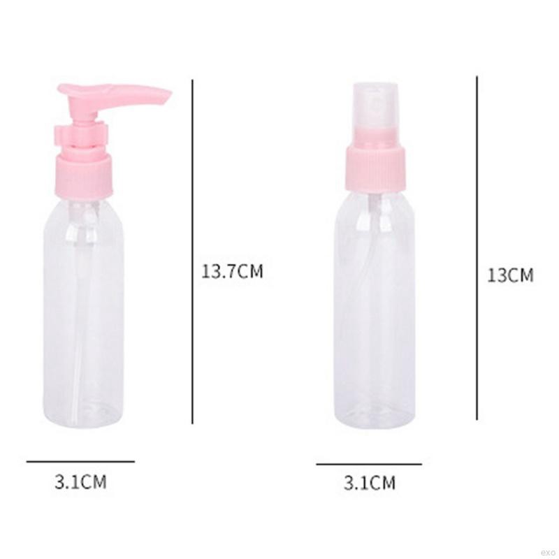 [Hàng mới về] Set 2 bình xịt + nhấn rỗng trong suốt bằng nhựa dung tích 60ml