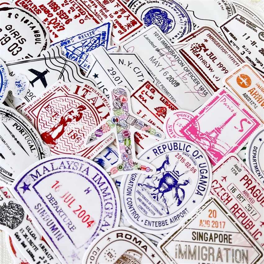 100Pcs/Set ❉ Retro Vintage Stamps . Transparent Stickers ❉ DIY Fashion Waterproof Decals Doodle Stickers