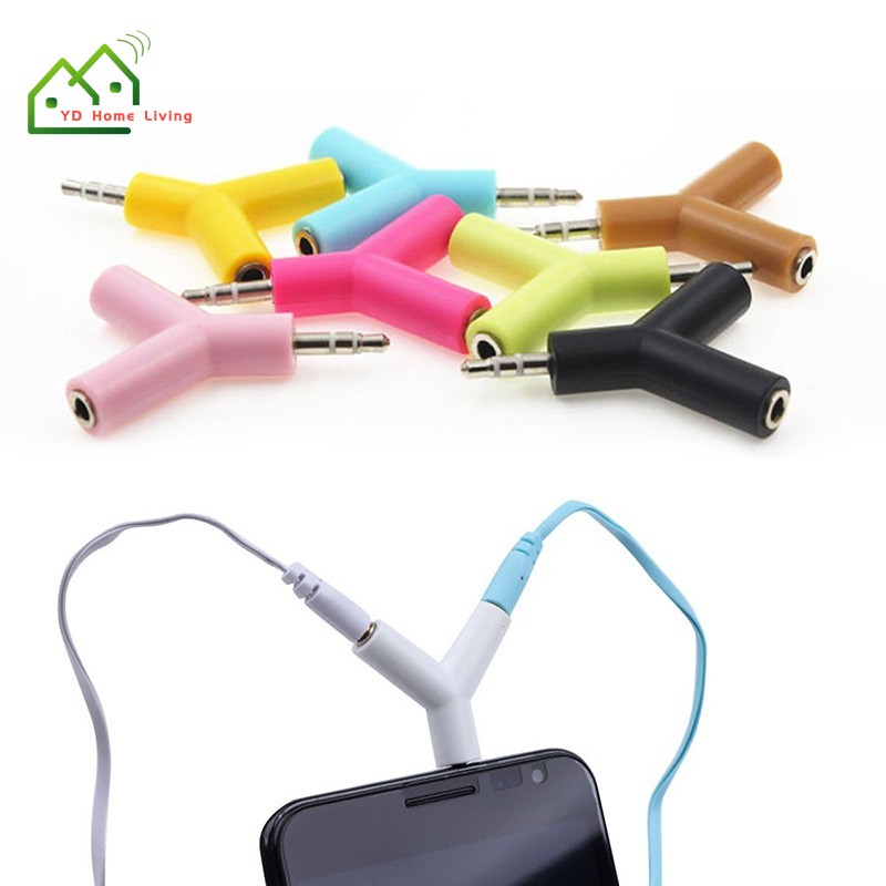 Đầu chia âm thanh chữ Y chuyển đổi cổng đầu cắm sang 2 cổng lỗ cắm 3.5mm chuyên dụng