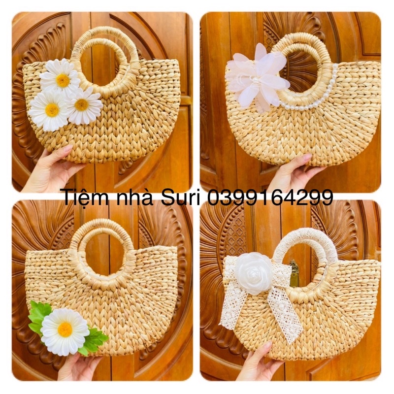 Kho bán sỉ túi bán nguyệt lục bình size 25cm và 29cm nhiều kiểu nhiều mẫu