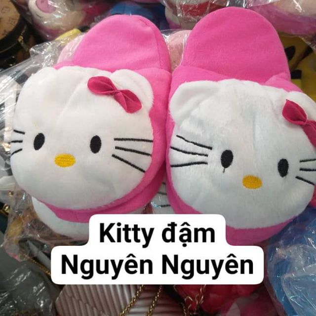 Combo 2 Dép bông kitty mẹ bé