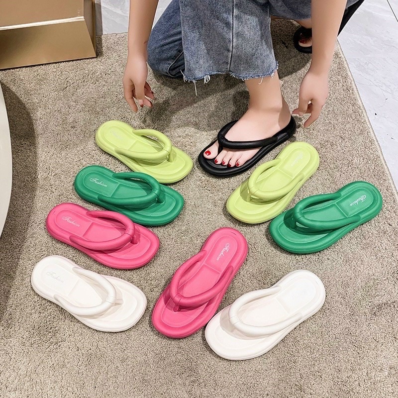 Dép Kẹp Xỏ Ngón Nữ Nhiều Màu Chất Nhựa Eva Siêu Nhẹ Đi Biển Đi Mưa Chống Nước - Dl167