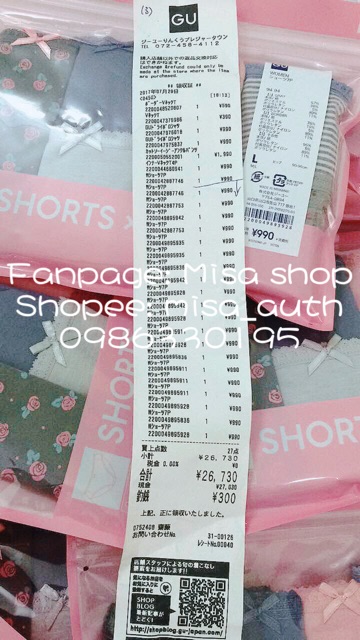 Set quần chip GU 100% cotton thoáng mát (set 6 quần/set 7 quần) | BigBuy360 - bigbuy360.vn