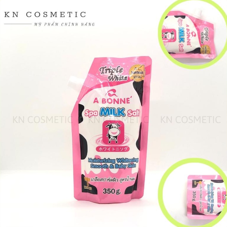 Muối Tăm Sữa Bò Abonne Spa Milk Salt Tẩy Tế Bào Chết Body Và Da Mặt Thái Lan Hương Sữa Tươi Thái Lan Túi 350g