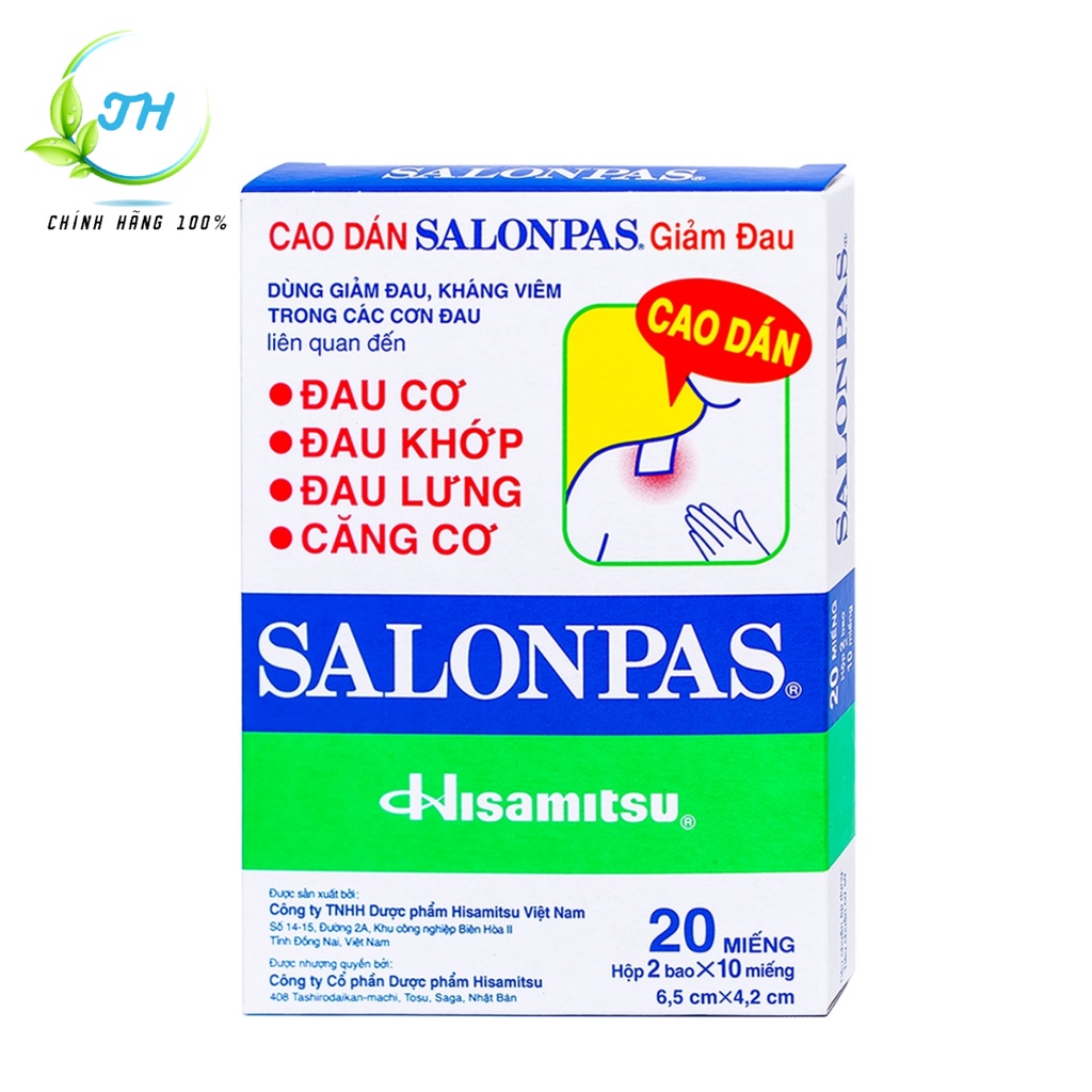 Hộp dán giảm đau Salonpas 10-40 miếng Hisamitsu