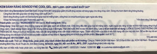 KEM ĐÁNH RĂNG SENSODYNE MÁT LẠNH 100g