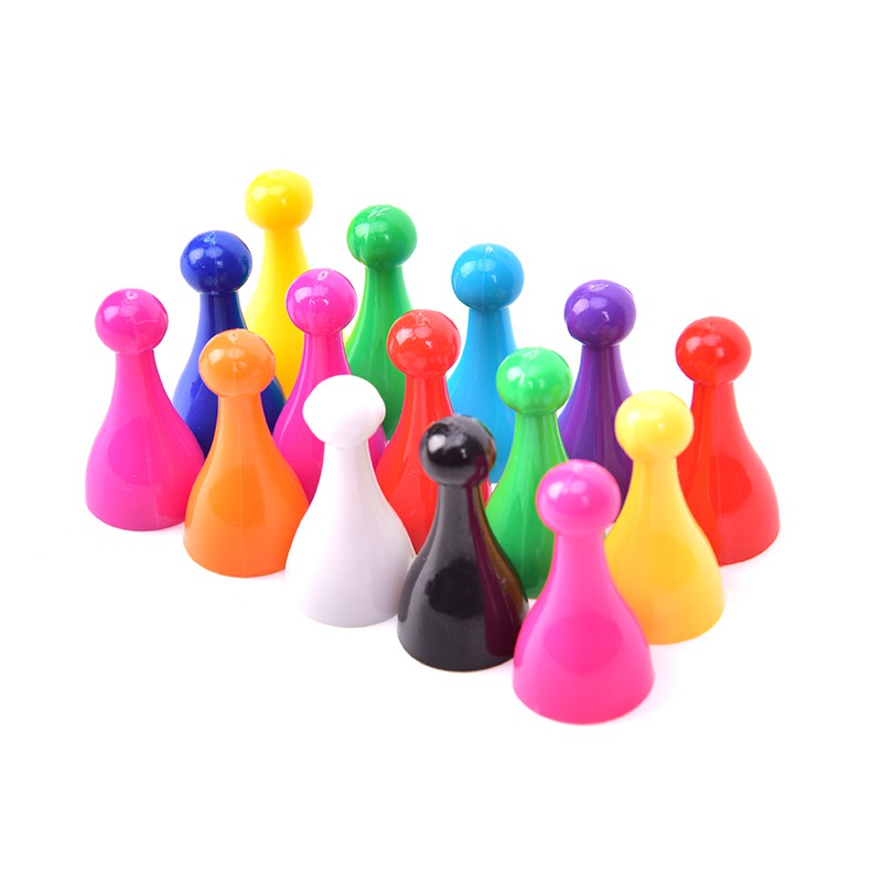 [funnyhouse]10Pcs Plastic Chess Pawn Pieces Board Card Games Halma Multi-colors Accessories thro