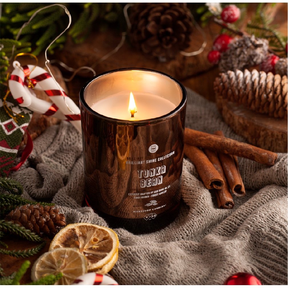 Nến thơm Tonka Bean Workshop Candles H&amp;H Home 8oz tỏa hương mạnh lưu hương lâu