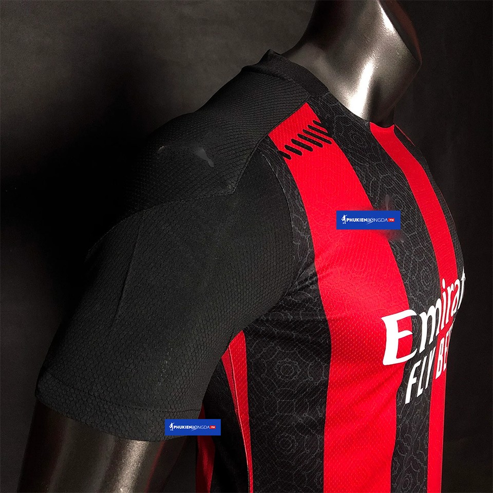 【Bodyfit Player】Áo AC Milan sân nhà 2020-2021 sọc đỏ đen, áo AC Milan sọc đỏ đen sân nhà 2021 ❝Thái Lan❞