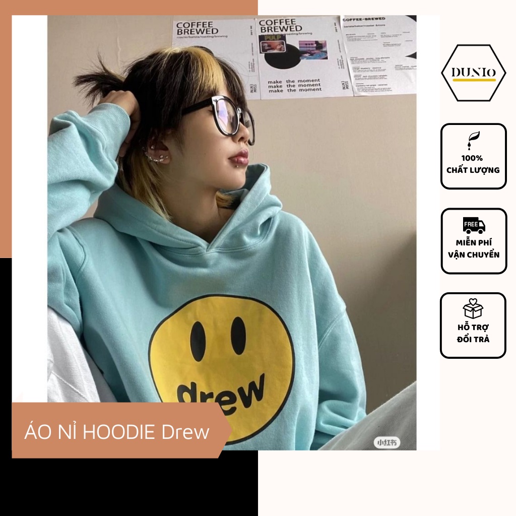Áo Hoodie Nam Nữ DUNITRAN hoodie Unisex Drew oversize form rộng nam nữ unisex phong cách ulzzang hàn quốc HD03