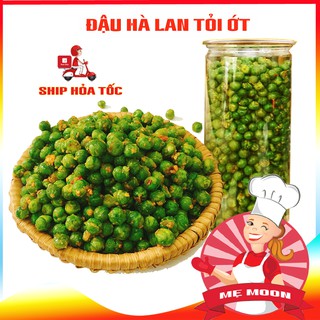 Đậu Hà Lan Tỏi Ớt (Hộp 450g) Cay cay, giòn tan, đượm vị - Đồ ăn vặt nhà làm - Bếp mẹ Moon