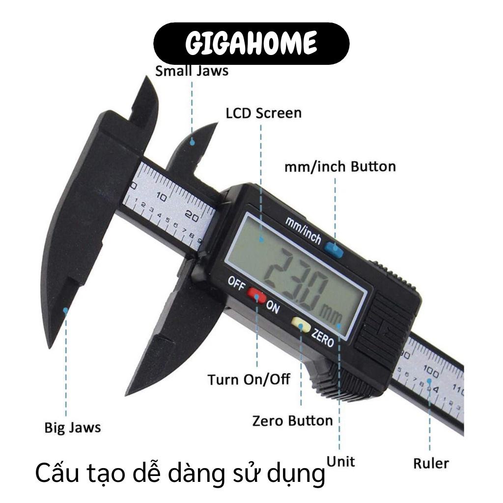 Thước Điện Tử GIGAHOME Thước Kẹp Kỹ Thuật Số Vernier Caliper Đo Đường Kính Sợi Nhựa 6232