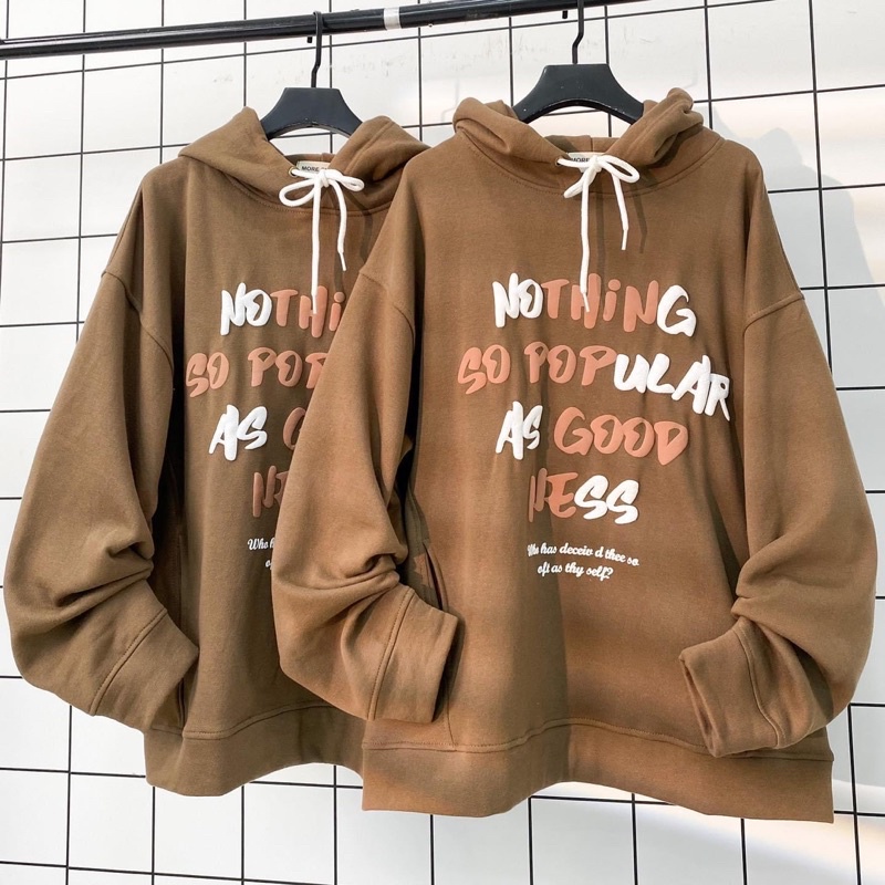 Áo Hoodie Nỉ Bông Unisex GOOD NESS màu KEM 🖤 Nam nữ unisex/Áo khoác hoodie nữ có mũ form rộng Jaystoree 🖤