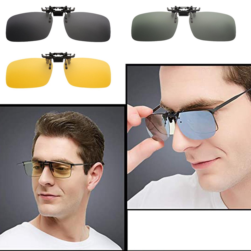Kẹp Kính Mát Lật Gấp Được Dùng Khi Lái Xe Ban Đêm Cho Nam Và Nữ E1N0