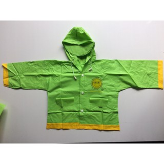 Áo mưa bộ em bé - pvc - xanh lá