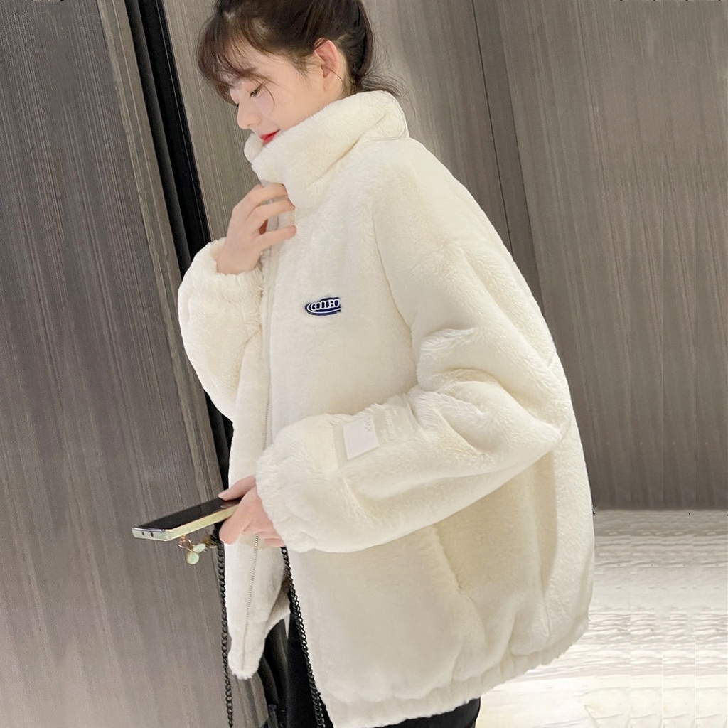 [Khuyến mãi và polite] Áo khoác cotton đệm len lông cừu dày dáng rộng giữ ấm mùa đông GUANGZHOU