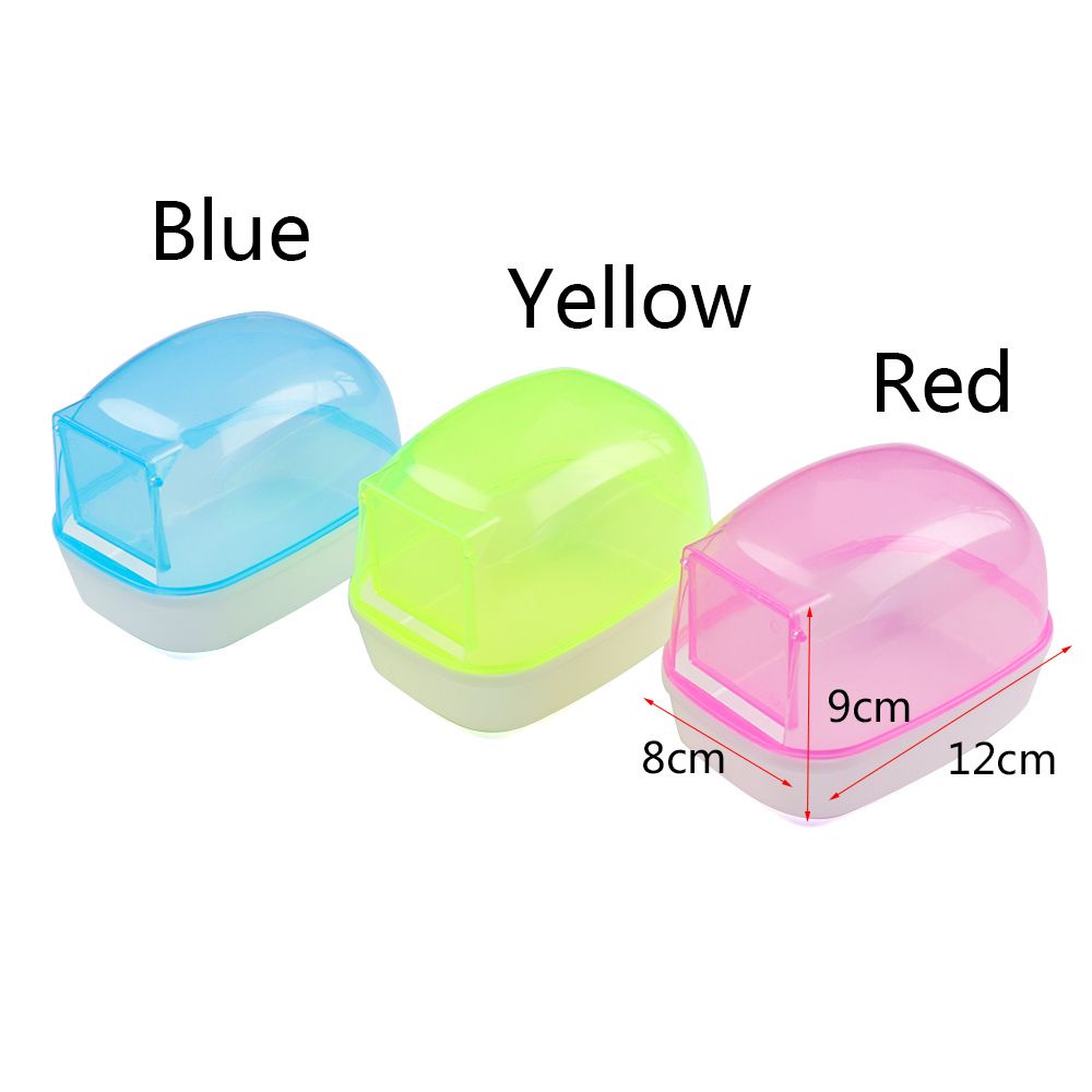 Bồn tắm nhựa mini chống bụi bẩn có cửa ra vào cho hamster/thú cưng