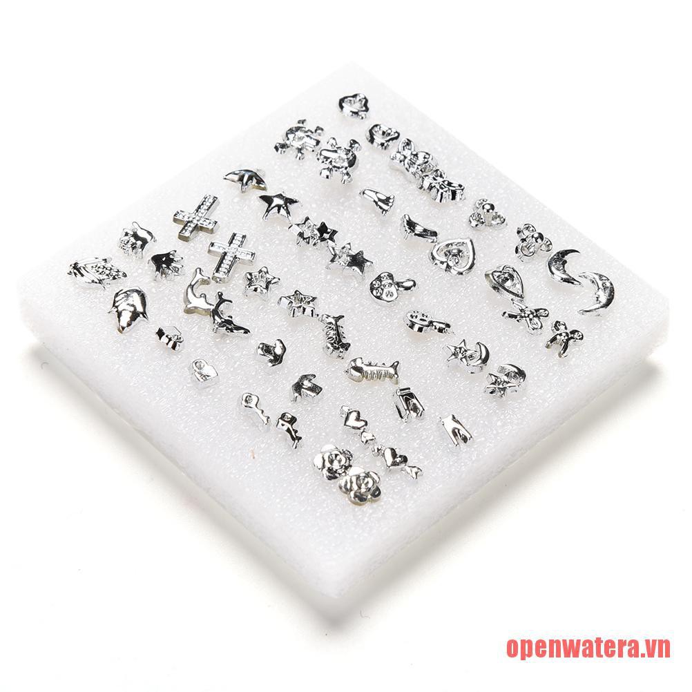 Set 24 Đôi Khuyên Tai Mạ Bạc Nhiều Kiểu Dáng Thời Trang