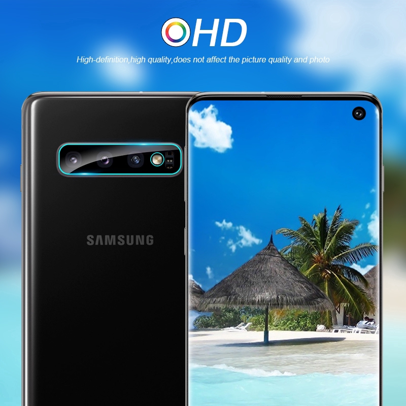 Miếng dán cường lực 9D dùng bảo vệ camera điện thoại Samsung Galaxy S10 Plus S10e A70 A50 A30 A20