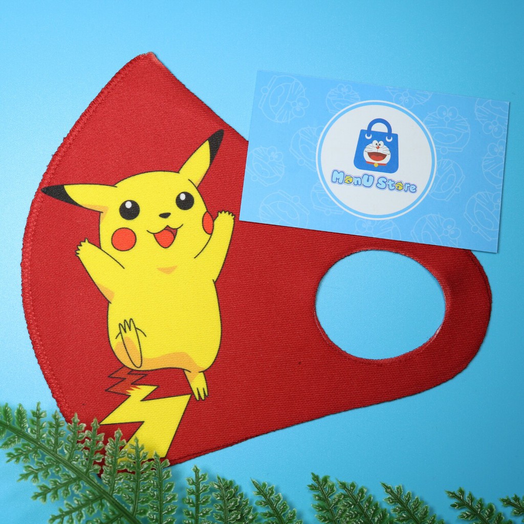 Khẩu trang vải su 3D hoạt hình PIKACHU dễ thương cute dành cho người lớn và em bé | BigBuy360 - bigbuy360.vn