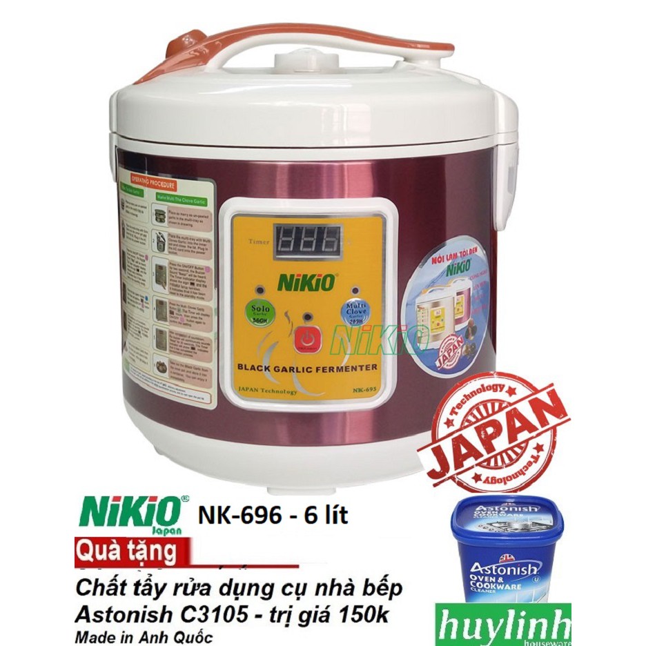 Máy làm tỏi đen Nhật Bản Nikio NK-696 - 6 lít - Đỏ Tím [Mới 2018]