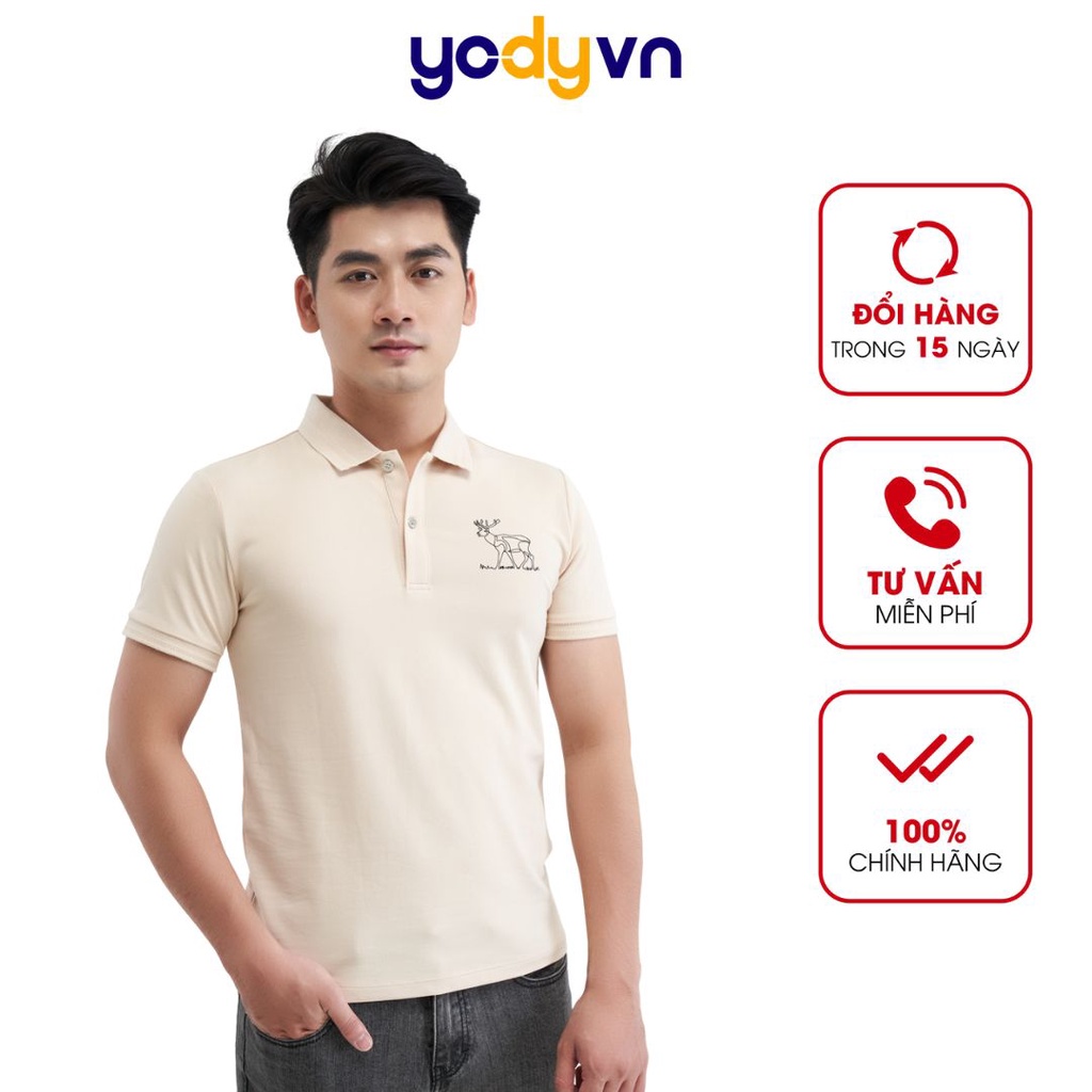 Áo Polo Yody Nam Cotton 4 chiều, áo phông công sở thấm hút thoáng mát co dãn APM4025