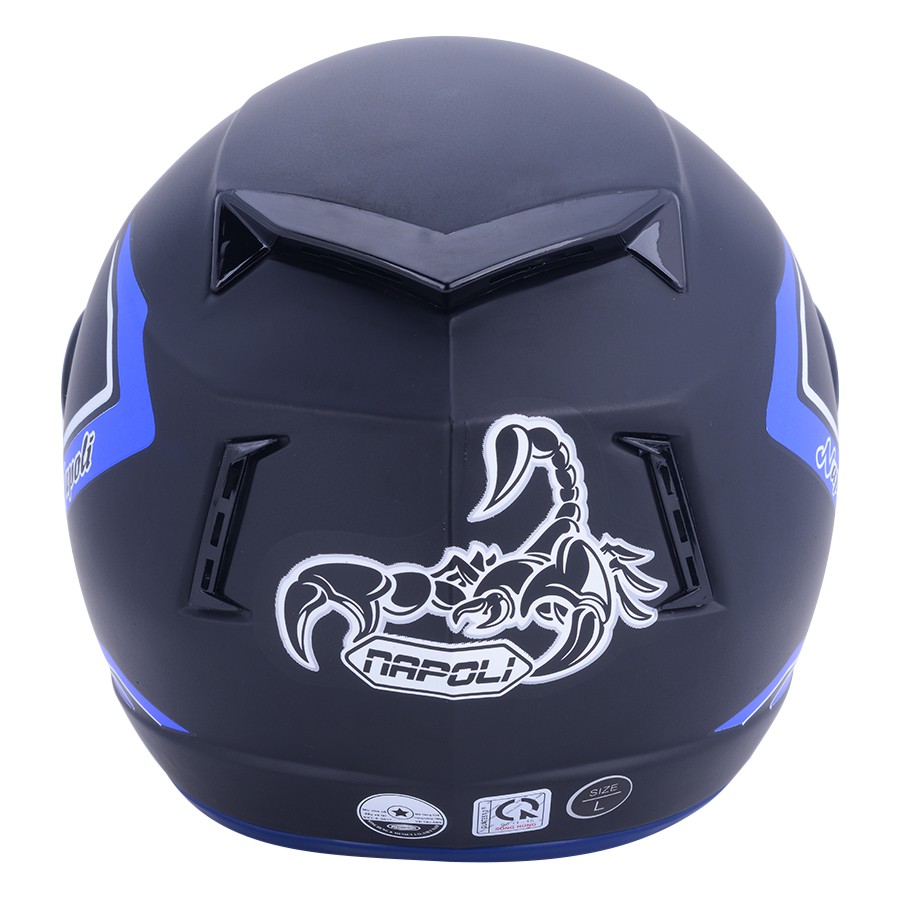 Mũ Bảo Hiểm Phượt ¾ Napoli N039 Tem Bò cạp xanh [Free size 57 - 59cm] - Bảo Hành 12 Tháng
