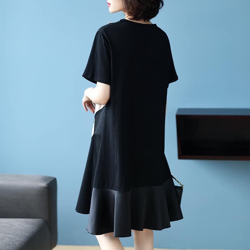 S57265 - Đầm suông ngắn tay nữ hè đuôi cá big size hàng nhập