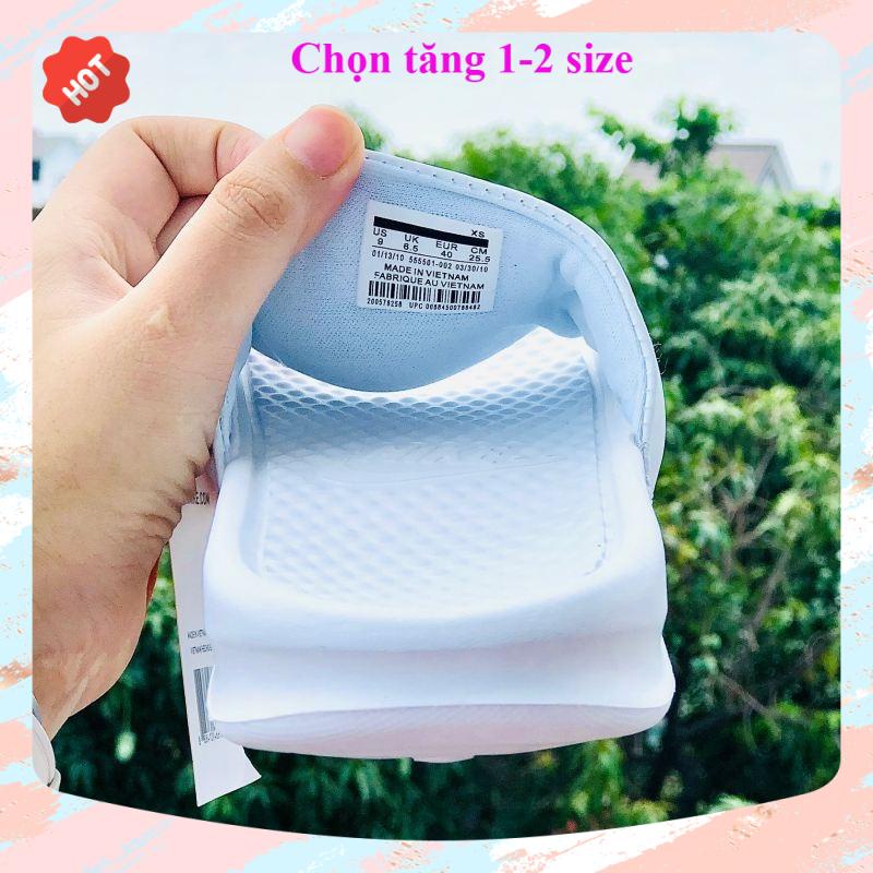 Dép unisex 𝐍𝐈𝐊𝐄 ❤️FREESHIP + Hộp❤️dép nk quai ngang thể thao nam nữ mk in nike trắng bạc, tem tag mac đây đủ,