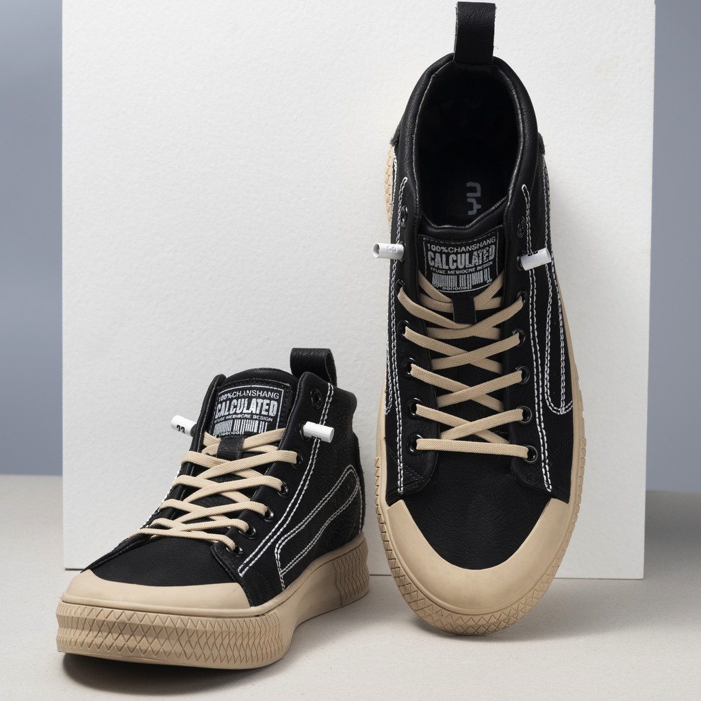 Giày da nam cổ lửng,Giày Nam Sneaker Chất Liệu 100% Da Thật , giày nam cao cổ Đế Cao Su Mềm Phong Cách Trẻ Trung | BigBuy360 - bigbuy360.vn