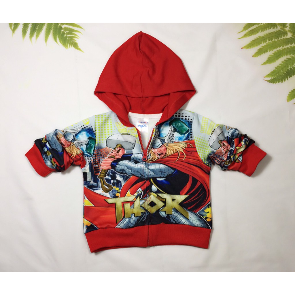Áo khoác bé trai hình siêu nhân Avengers cho bé từ 10-42kg-áo ấm chất thun da cá hút mồ hôi- Hình in 3D - Hương Nhiên